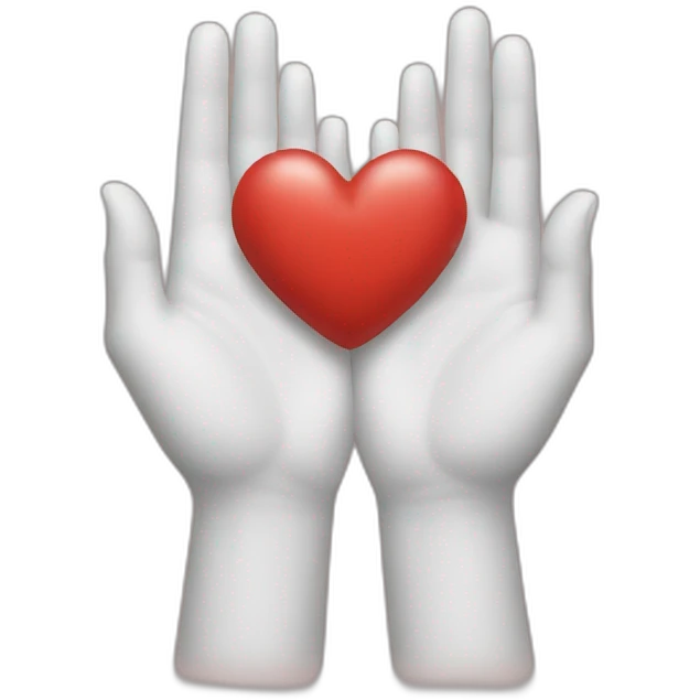 two hands with a heart emoji