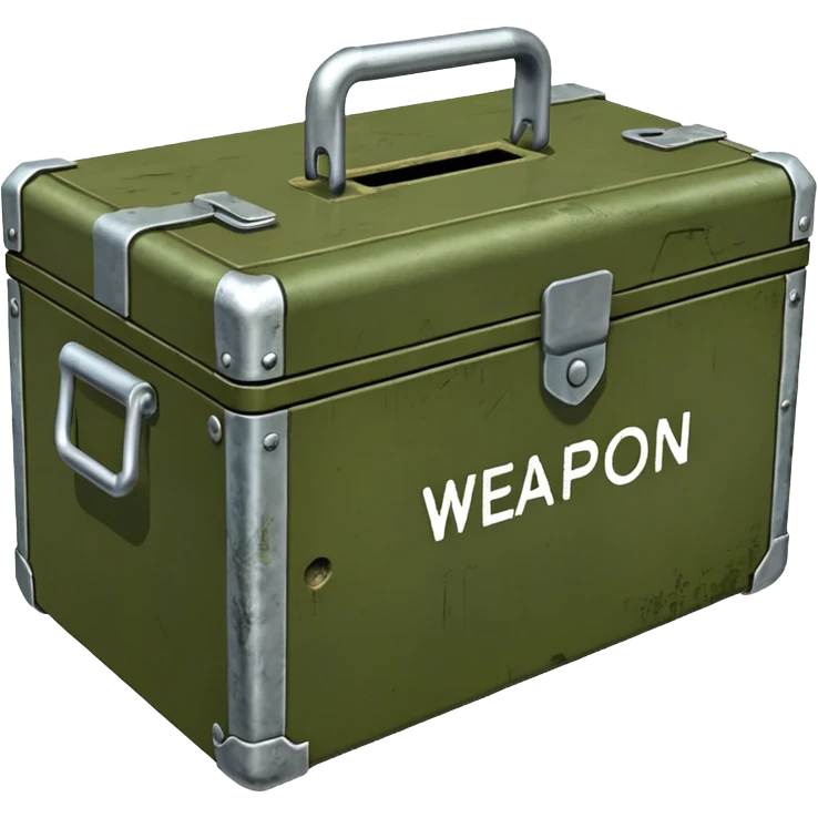green military box with with an inscription weapon emoji