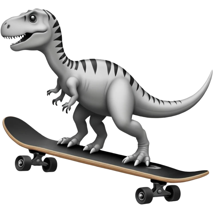 draw outline Dinosaur on a skateboard emoji