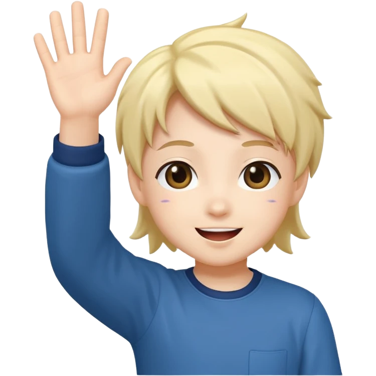 A chibi anime character waving emoji