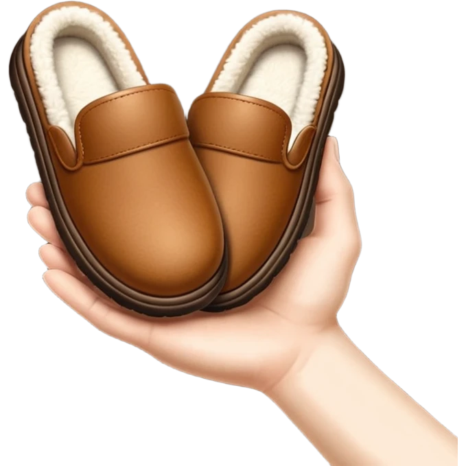 Hand holding slipper emoji