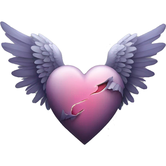 broken heart with wings (no humans) emoji