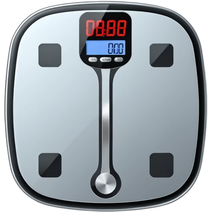 Digital weight scale with 0:00 on it emoji