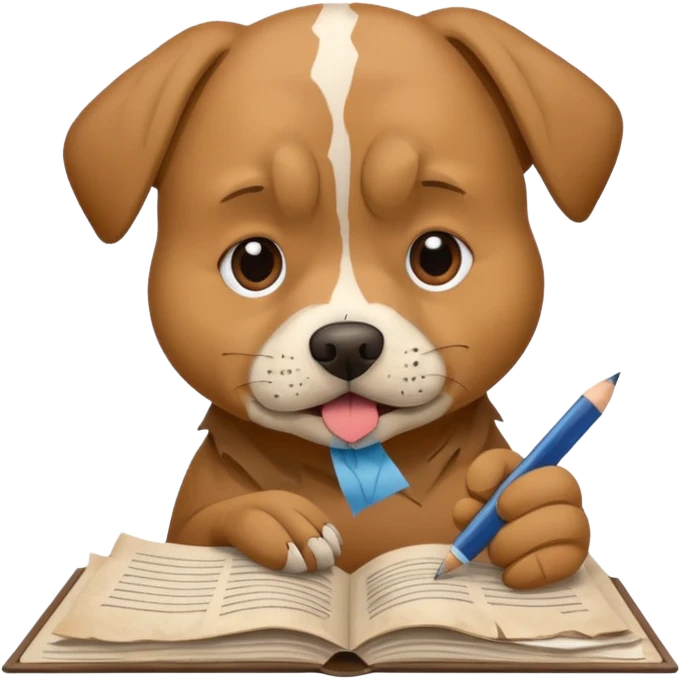 Dog eat homework emoji