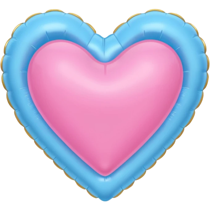 pink gold and light blue rococo inflatable hearts emoji