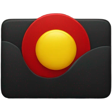 A wavy black and red rectangle with a yellow circle in the middle  emoji