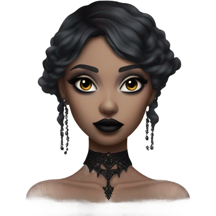 Hyper Realistic Goth victoria secret model emoji