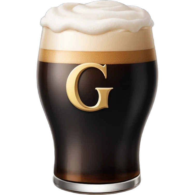 Guiness with letter 'g' only half-full. Top half is emplty. emoji