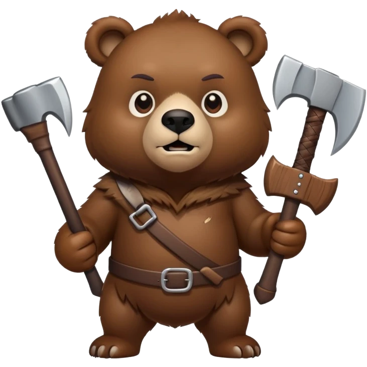 Bear with axe emoji