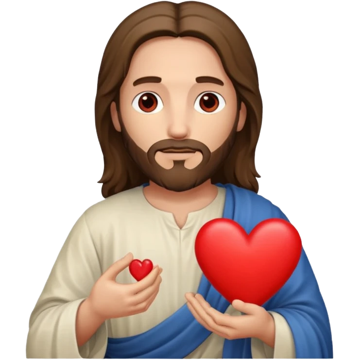 Jesus con un corazón en la mano emoji