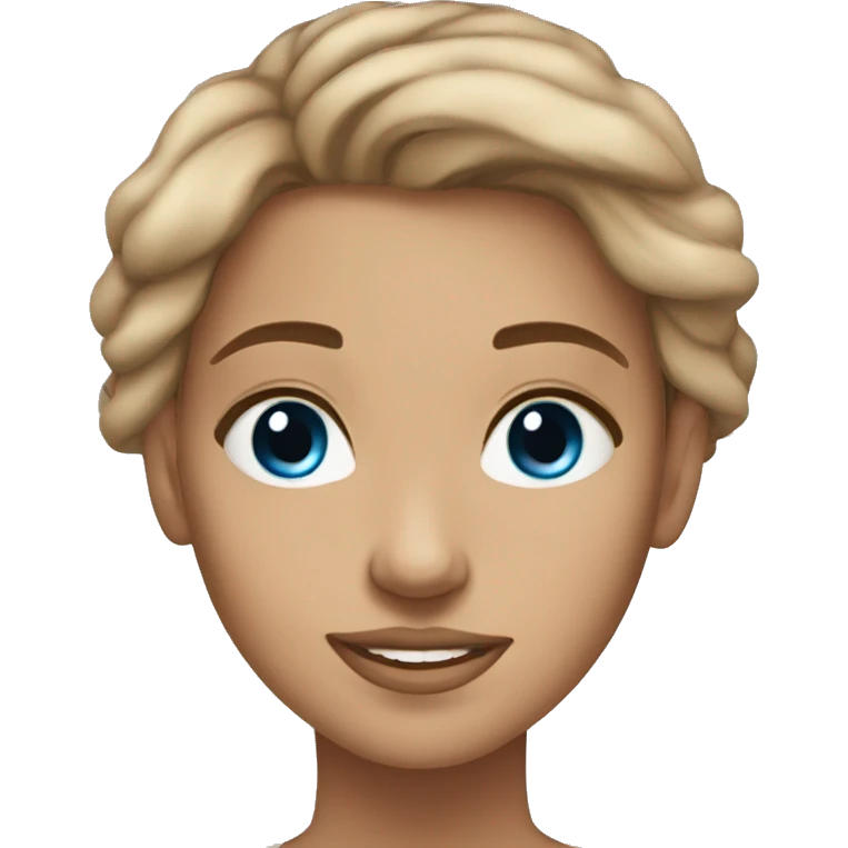 stunning tan girl light brown hair blue eyes emoji