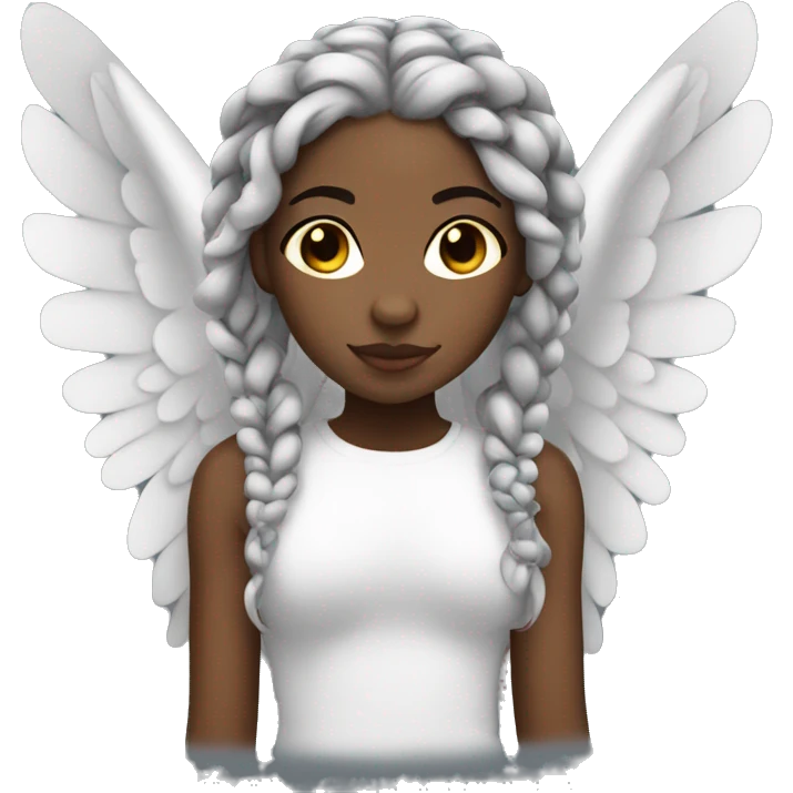 Angel black girl with African braids  emoji