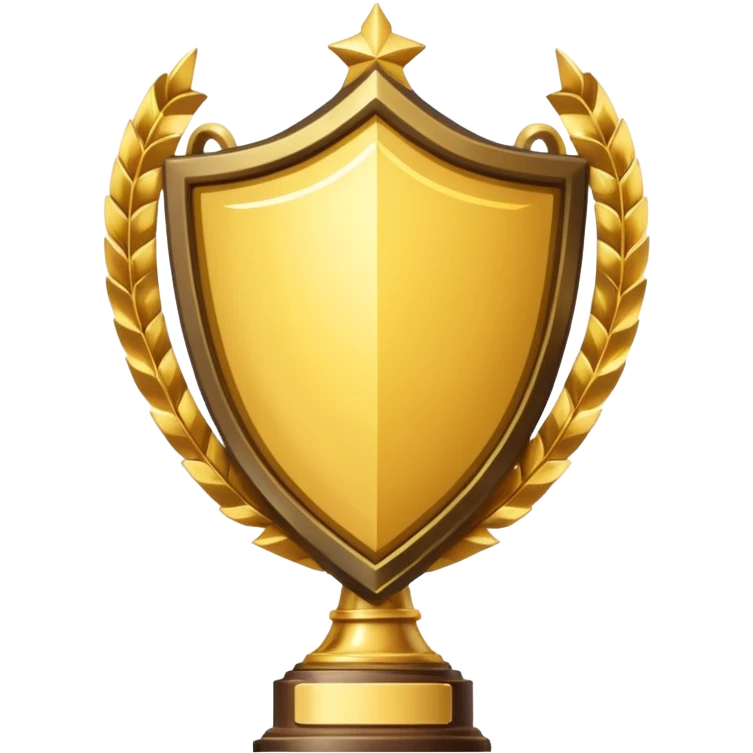 Gold shield with trophy emoji