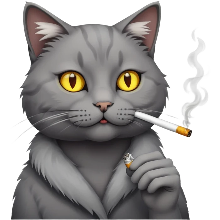 cat smoking a cigarette emoji