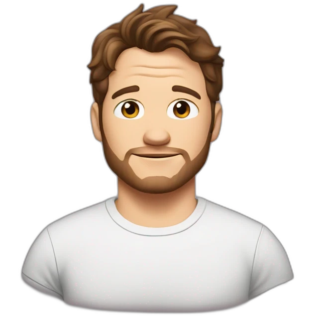 Chris Pratt brunette cartoon wearing t-shirt emoji