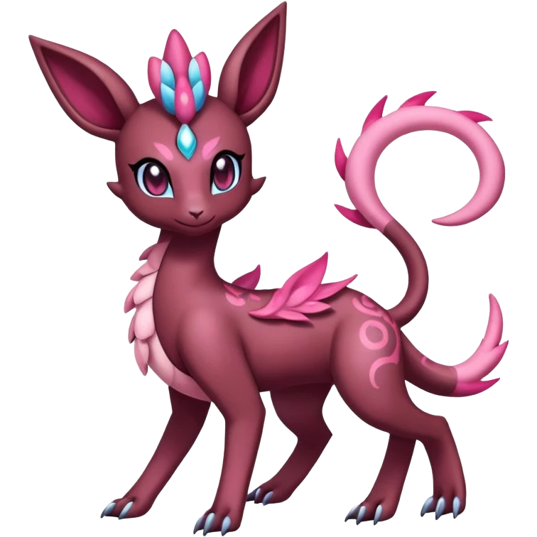  Dark Shiny Scaly Cute Gothic Exotic Amaura-Salazzle-Aurorus-Sylveon-Fakémon-hybrid-creature (full body)  emoji