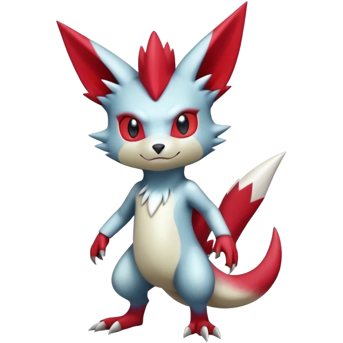 Cute Cool Edgy Shiny Ethereal Legendary Digimon-Sneasel-Zangoose-hybrid full body emoji