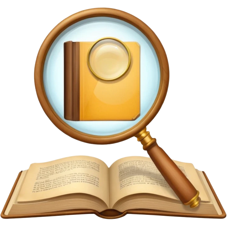 Magnifying glass with a book emoji