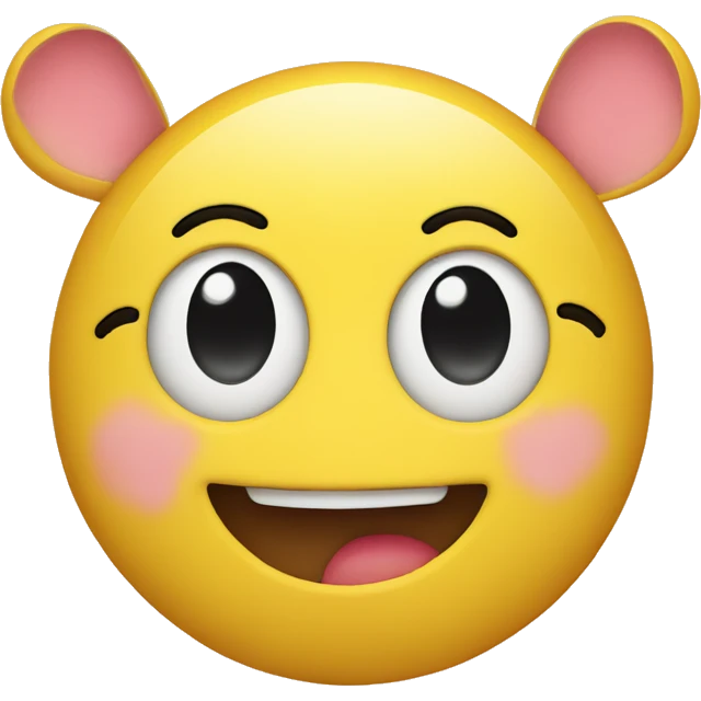 yellow smiley face with heart ears emoji