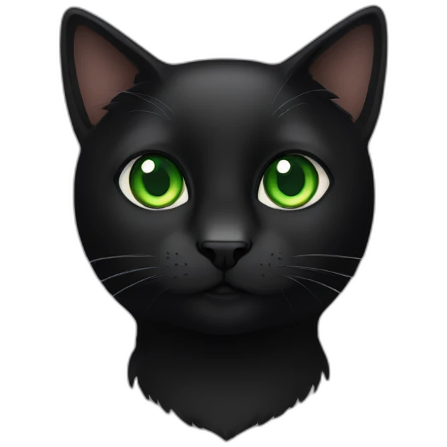 black cat with green eyes emoji