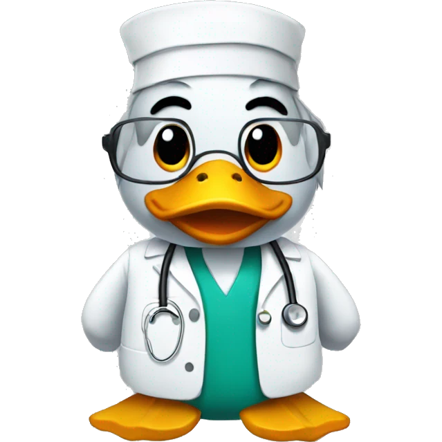 a duck that is a doctor emoji