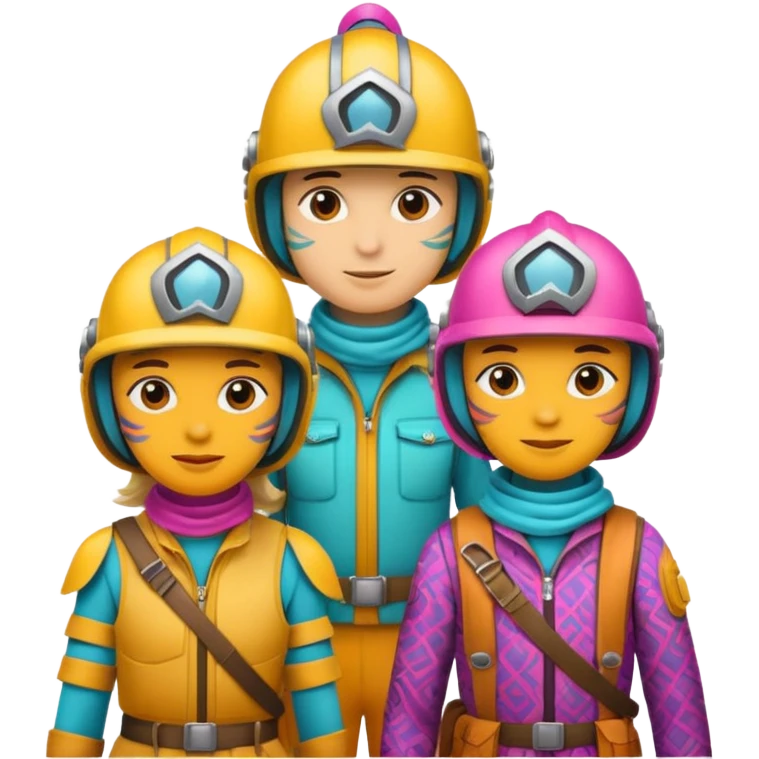 Colorful Helmeted Travelers emoji