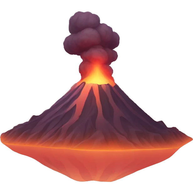 calm volcano, relief, sunset, golden hour emoji