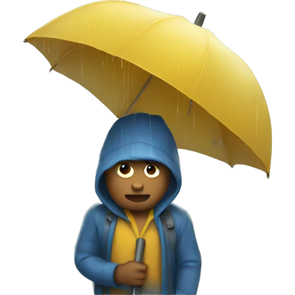 angy man in rain emoji