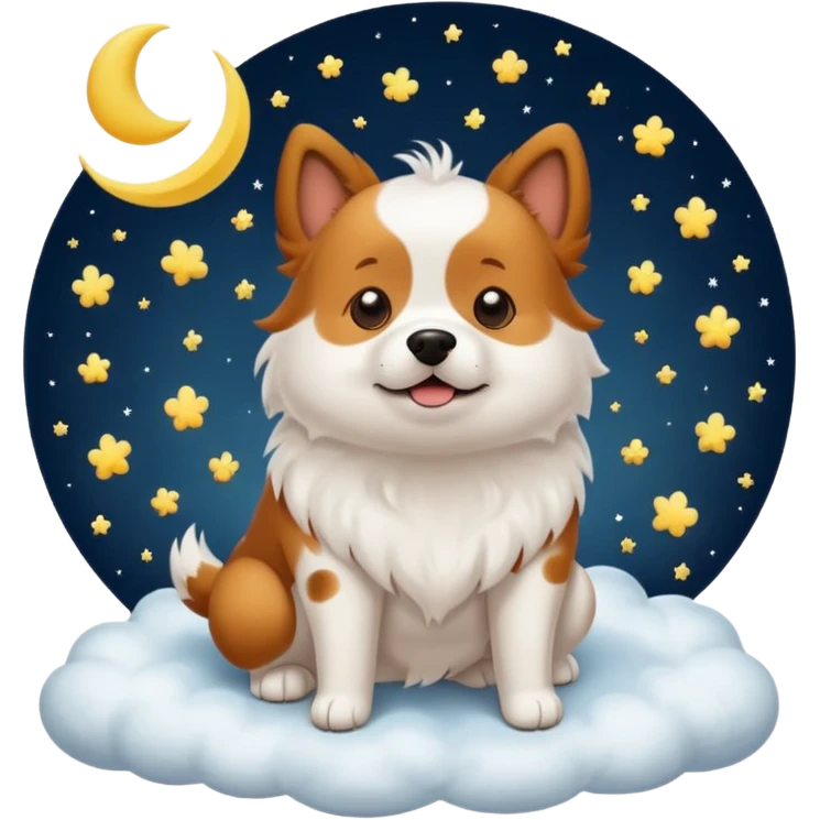 Dog farting in to the moon emoji