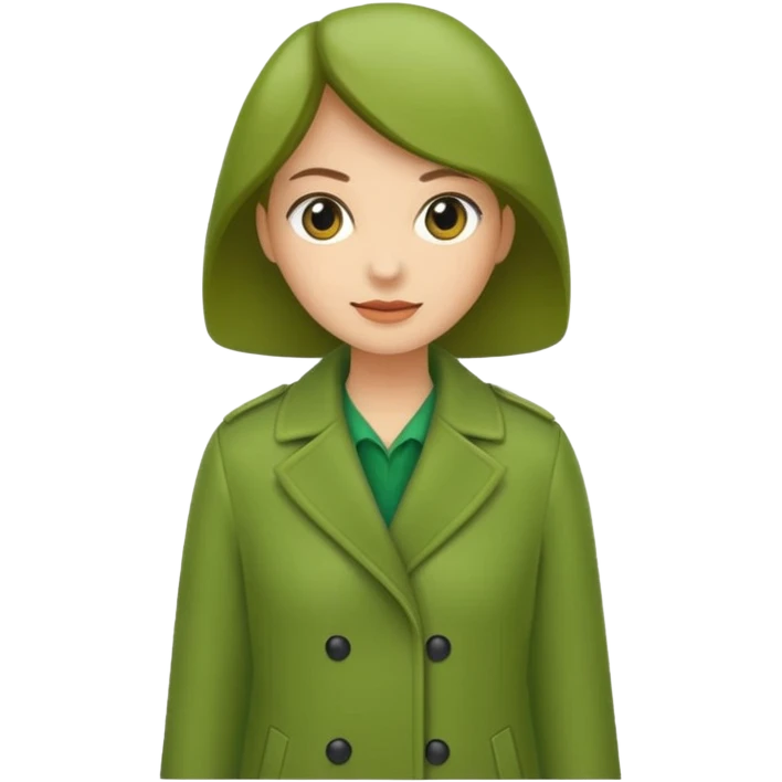 green coat woman emoji