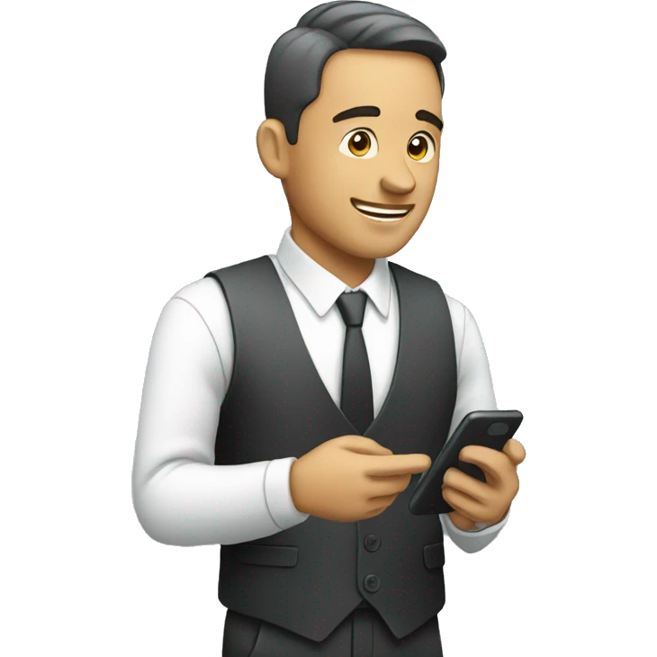 Salesman looking at his phone emoji