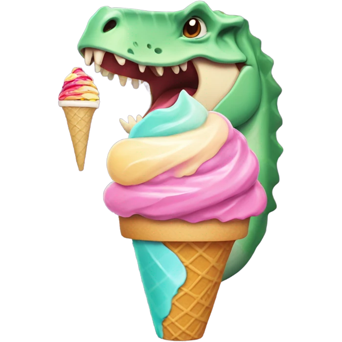 Iguanodon eating ice cream  emoji
