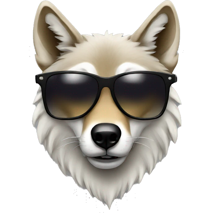 wolf,sun glasses emoji
