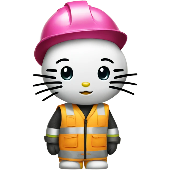 Hello kitty dressed in construction gear emoji