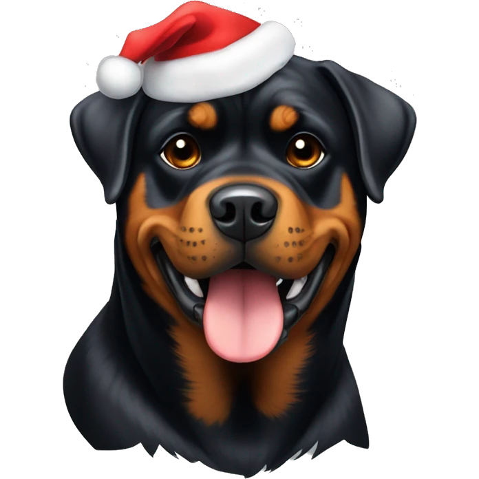 Rottweiler with Santa hat  emoji
