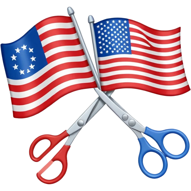 flag with two pair of interlocked scissors emoji
