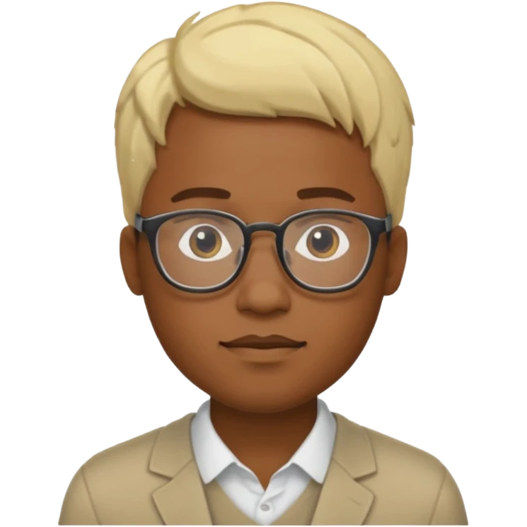 Blonde black man wearing glasses emoji