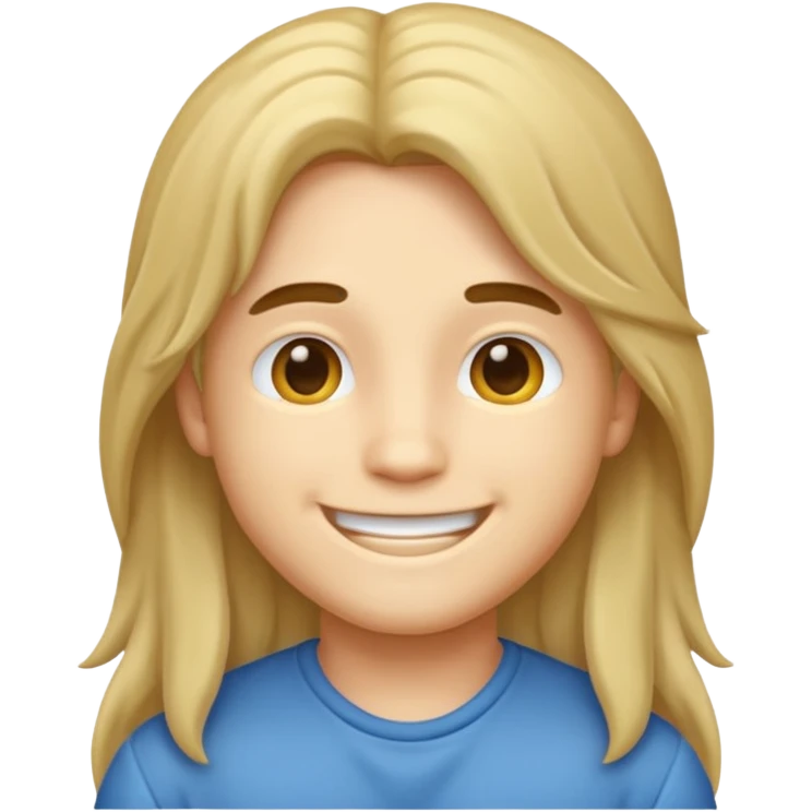 An emoji of a soft boy with long hair and pink background. emoji