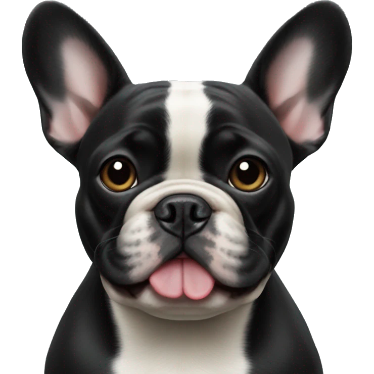 Black French bulldog realistic emoji