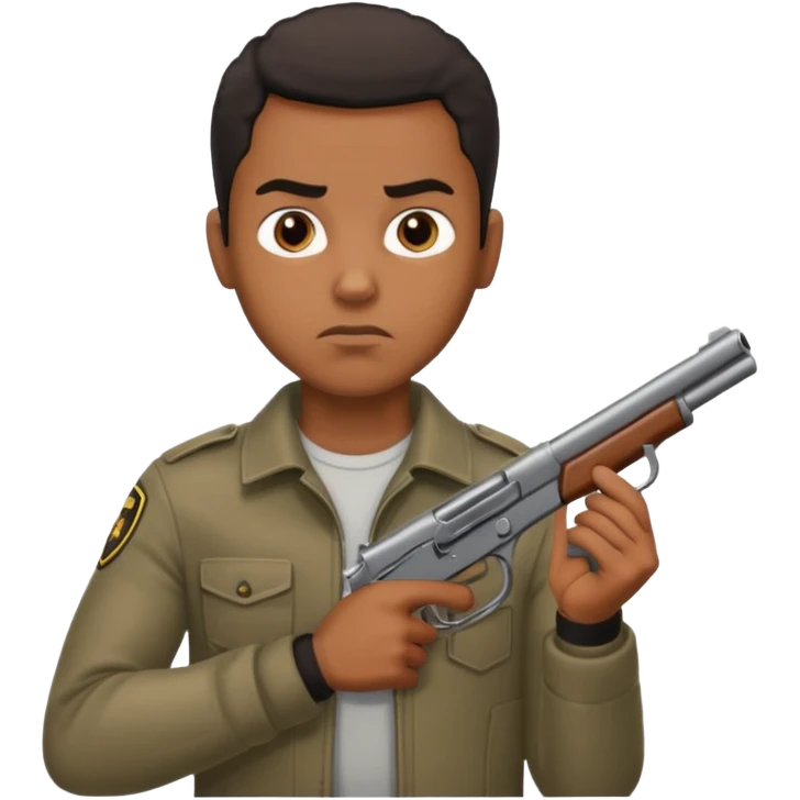 black guy with gun emoji