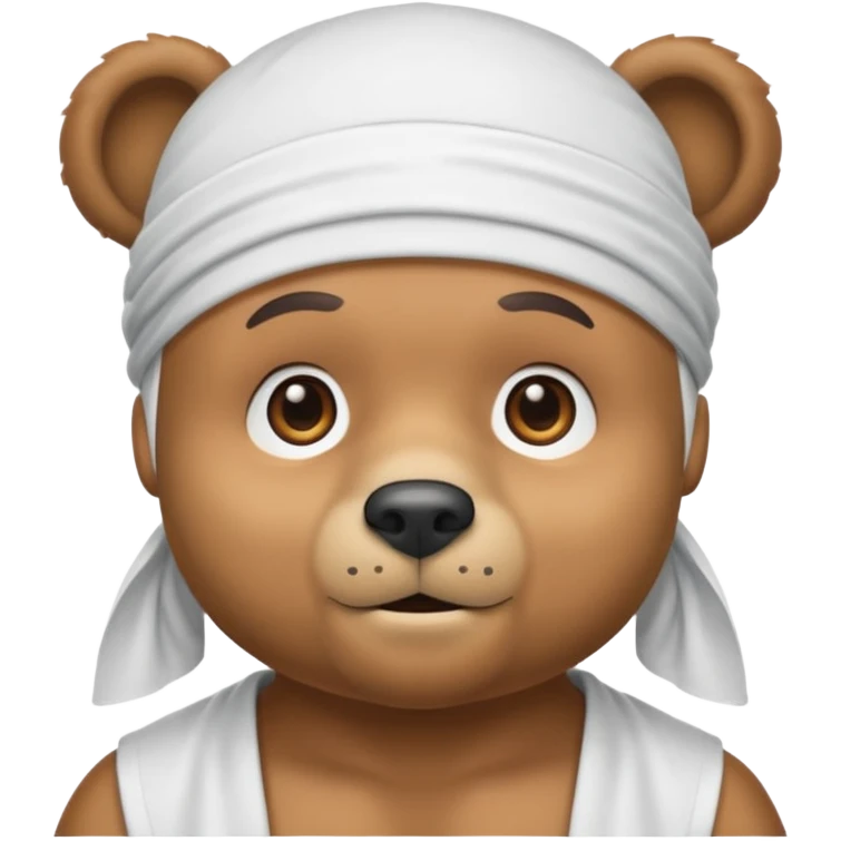 Сделай лицо медведя в белой дюраге emoji