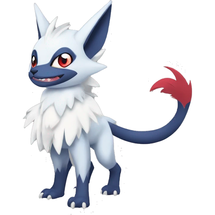Cute Cool Edgy Nargacuga-Absol-Zangoose-Sneasel-Quilava with a collar on, full body emoji