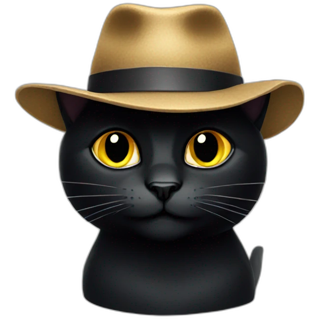a black cat with a hat emoji