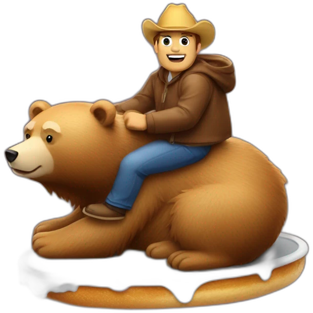 poutine riding a bear emoji
