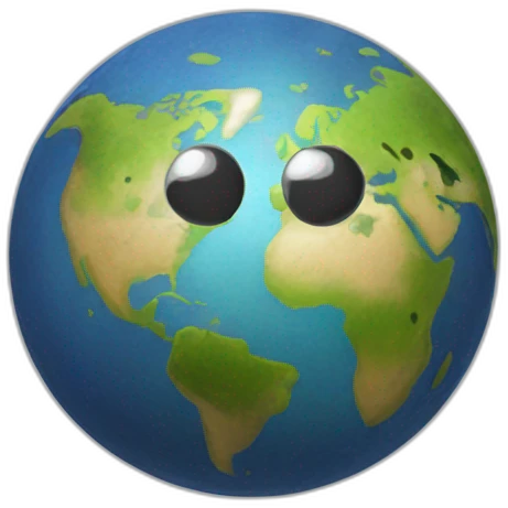 Chat sur une planète emoji