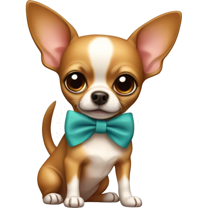Chihuahua brown with a bow emoji