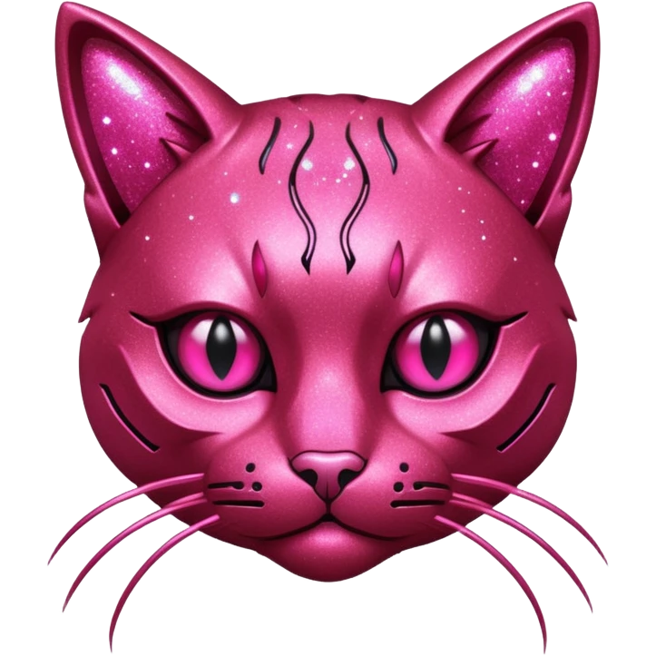 red glitter cyberpunk cat emoji