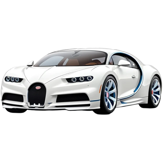white bugatti chiron from the front emoji