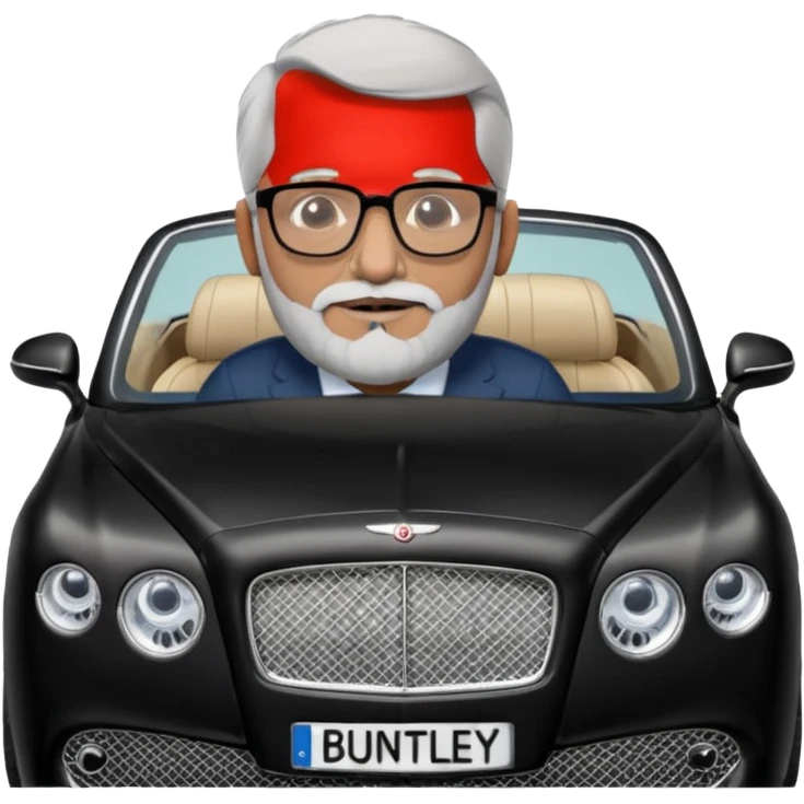 Abid abedi as Principalwith his Bentleyo ilder indian man with glasses and graying hear and beard emoji