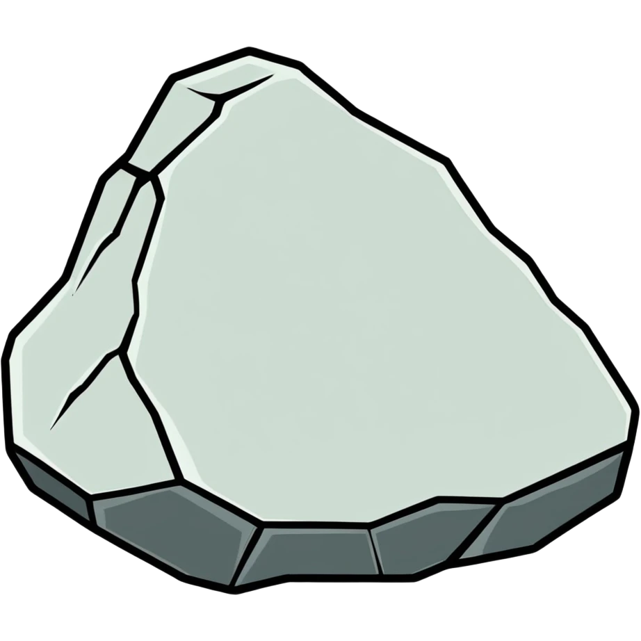 Bumpy black white rock emoji